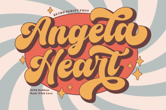Angela Heart: A Groovy Retro Script for Vibrant Designs