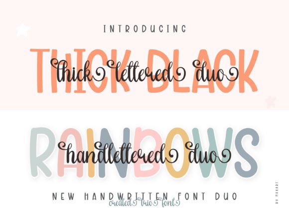 Thick Lettered Duo: A Blend of Modern & Script